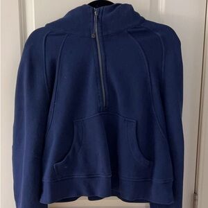 NAVY BLUE LULU LEMON OVERSIZED HALF ZIP UP HOODIE